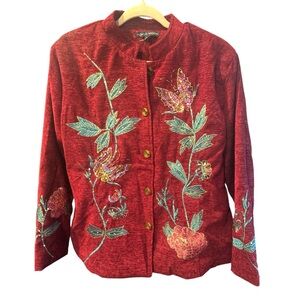 Indigo Moon Embroidered Sequin Jacket Sz XL - NWT